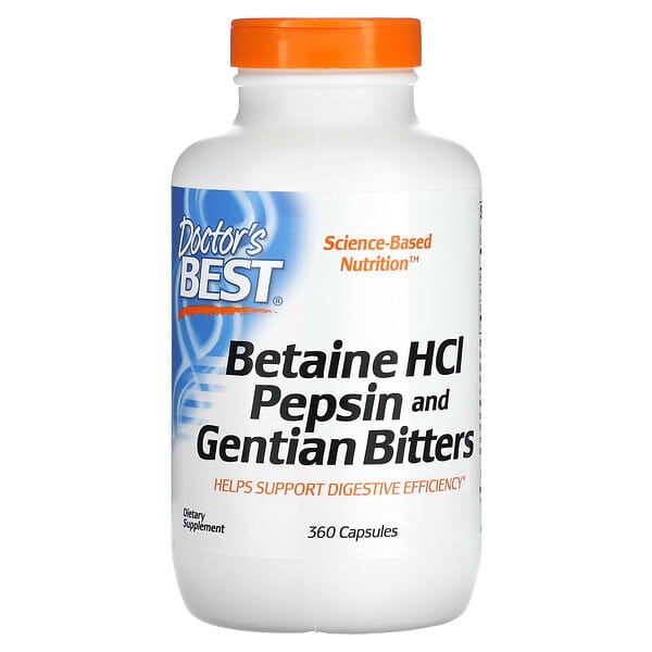FREE Doctor's Best, Betaine HCl, Pepsin and Gentian Bitters, 360 Capsules