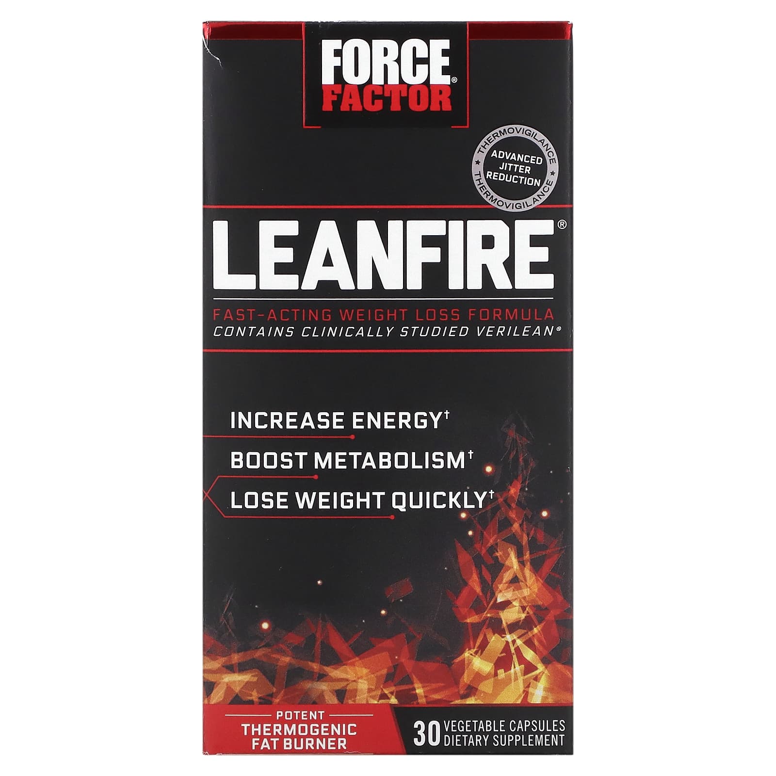 *Force Factor,LeanFire,快速起效輕體配方,30粒素食膠囊