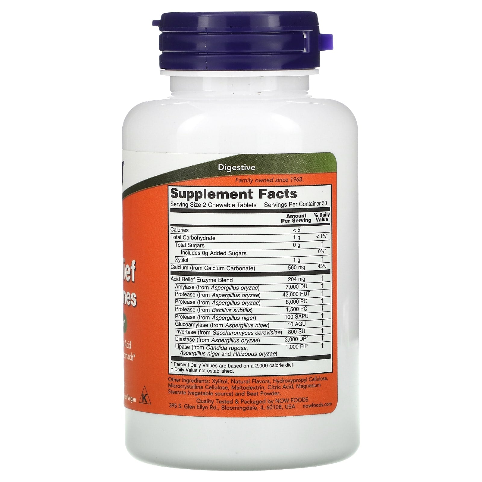 *NOW Foods, Acid Relief with Enzymes, 60 Chewables