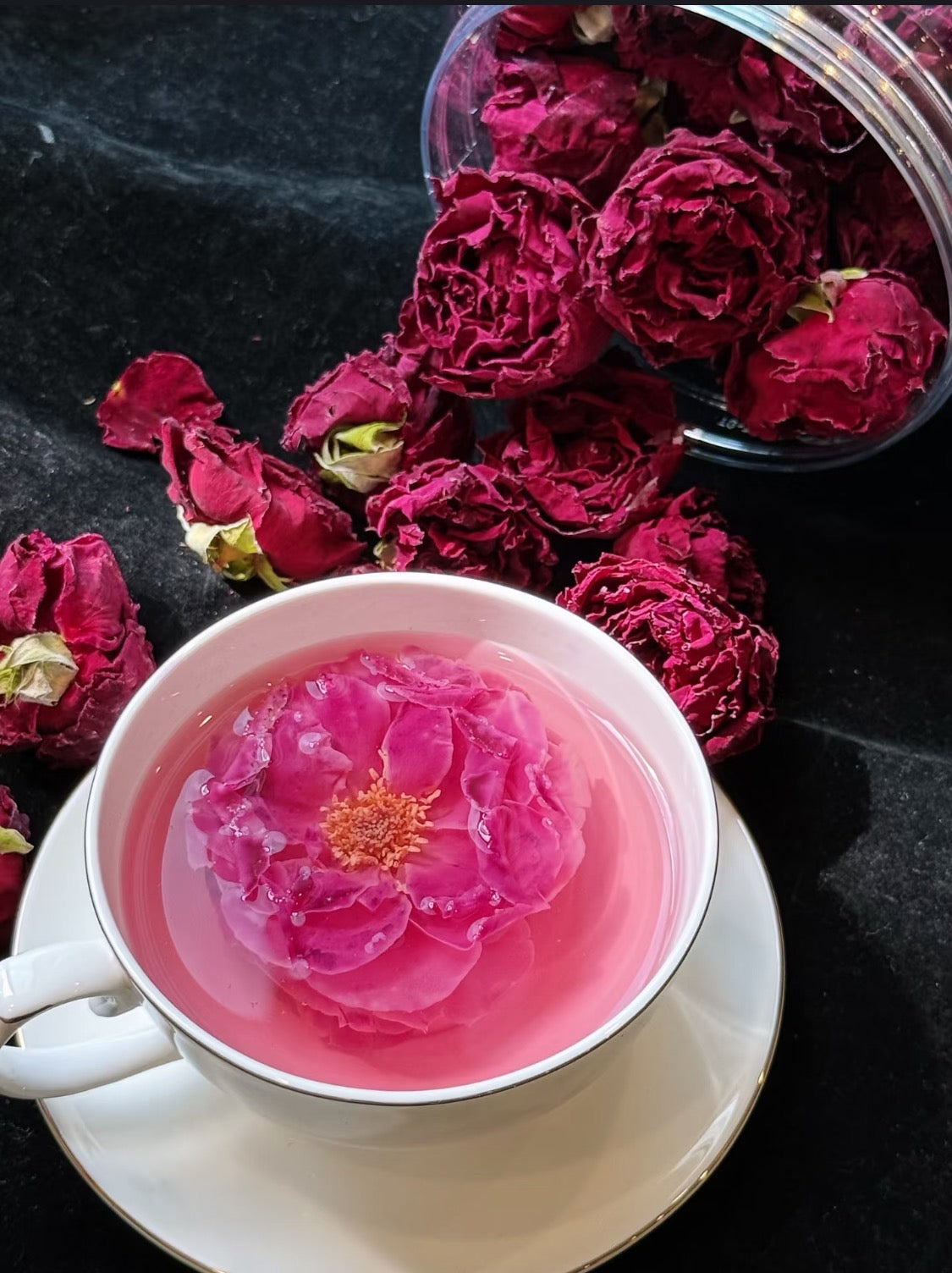 【精選】雲南玉龍雪山有機種植墨紅玫瑰(凍乾)10朵