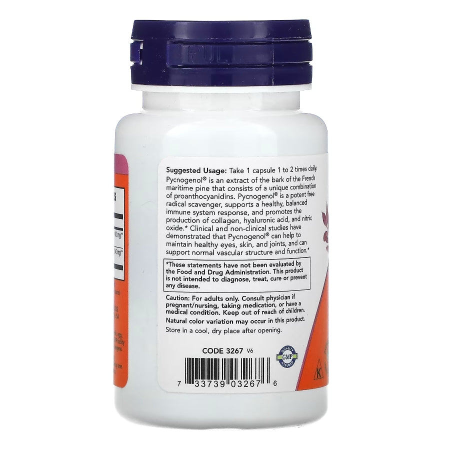 *NOW Foods, Pycnogenol ,100 毫克,60 粒素食膠囊