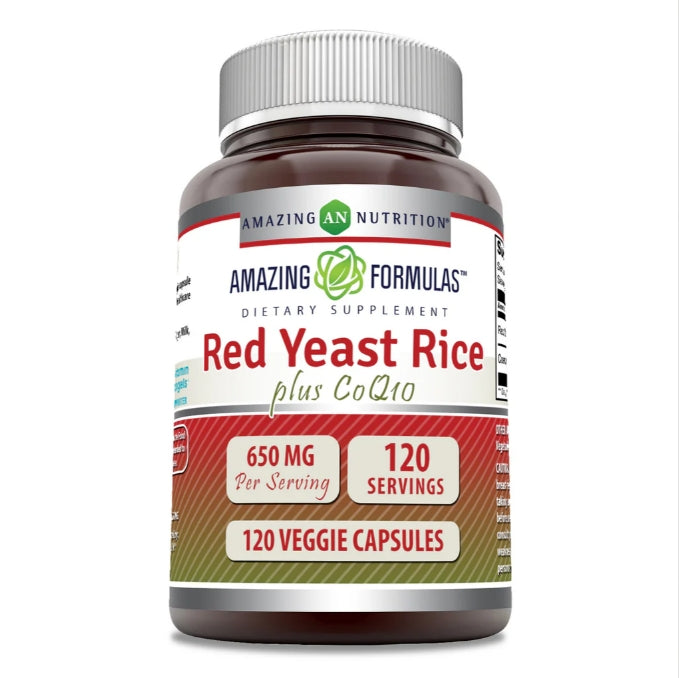 Amazing Formulas 紅麴米 + CoQ10 | 650 毫克 | 120 粒素食膠囊