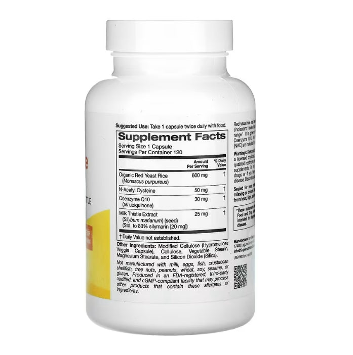 Super Nutrition, Red Yeast Rice Complex, 120 Veggie Capsules