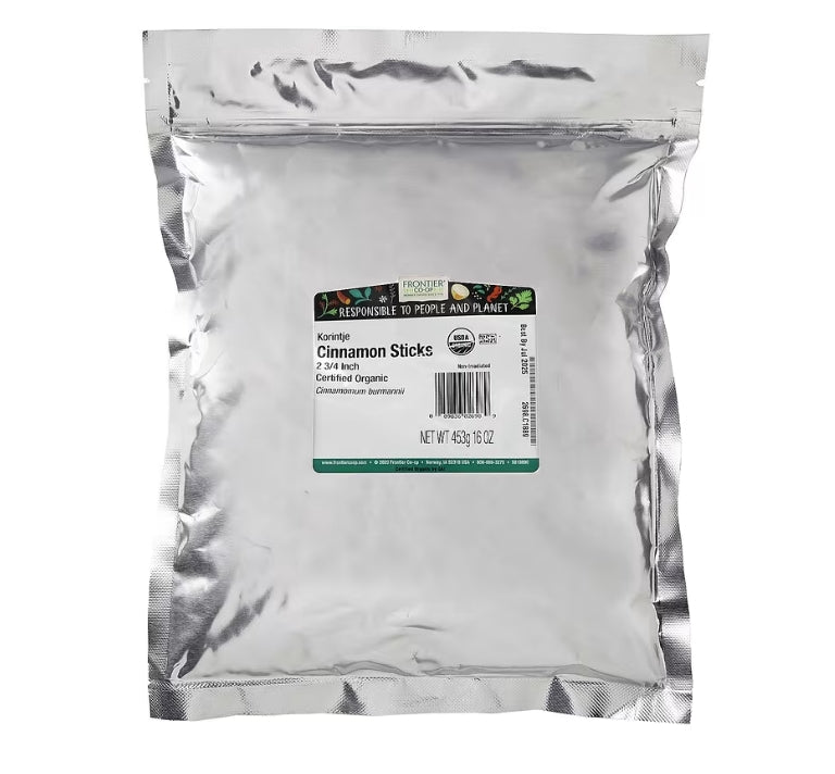 Frontier Co-op, 有機 Korintje 肉桂棒,2.75 英寸,16 盎司(453 克)