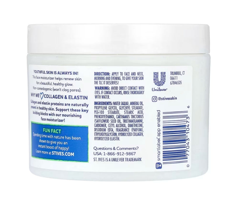 *St. Ives, 煥活保濕劑,膠原蛋白和彈性蛋白,10 盎司(283 克)