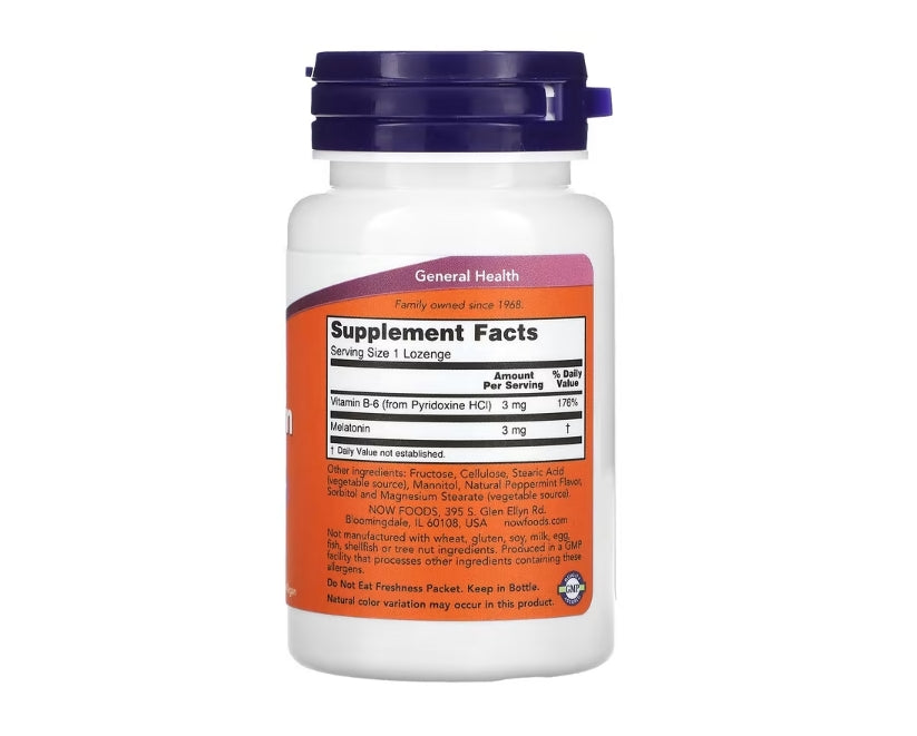 NOW Foods, Melatonin, 3 mg, 180 Lozenges