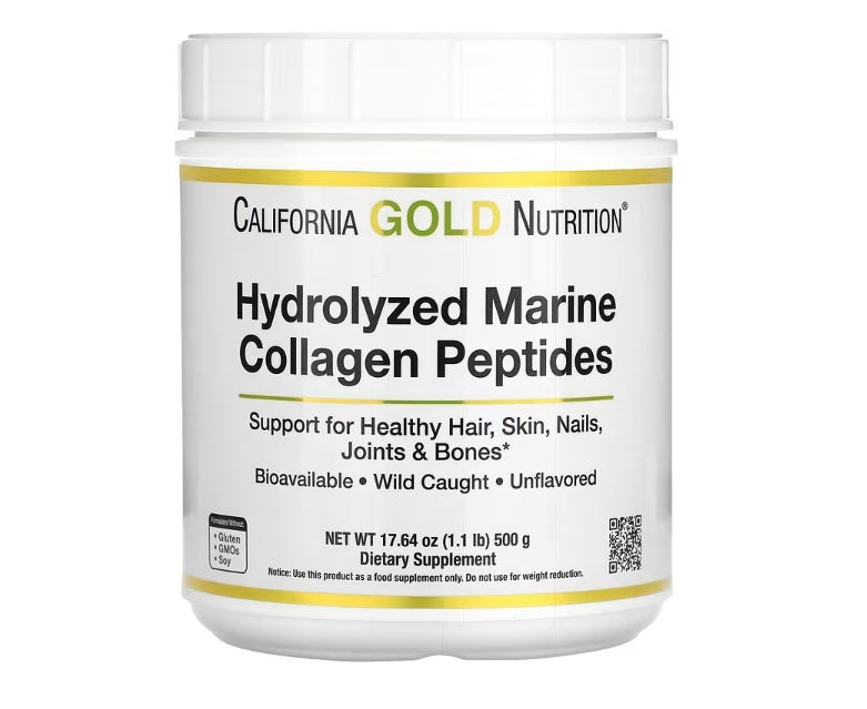 *California Gold Nutrition, 水解海洋膠原蛋白多肽,天然原味,17.64 盎司(500 克)