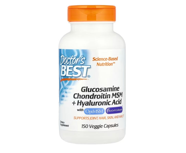 Doctor's Best, 含 OptiMSM® BioCell Collagen® 的葡萄糖胺軟骨素 MSM + 透明質酸,150 粒素食膠囊