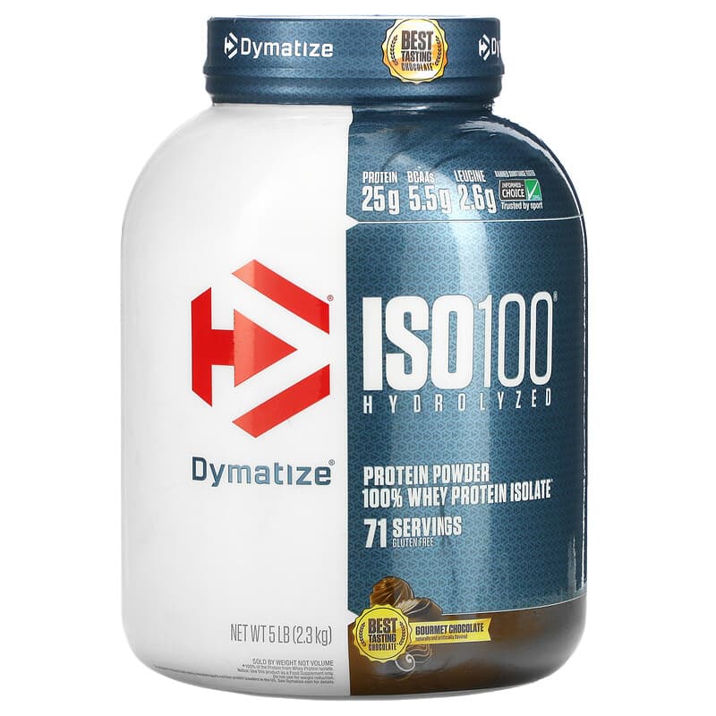 Dymatize,ISO 100 急,全乳清分離蛋白,美味巧克力,5 磅(2.3 公斤)