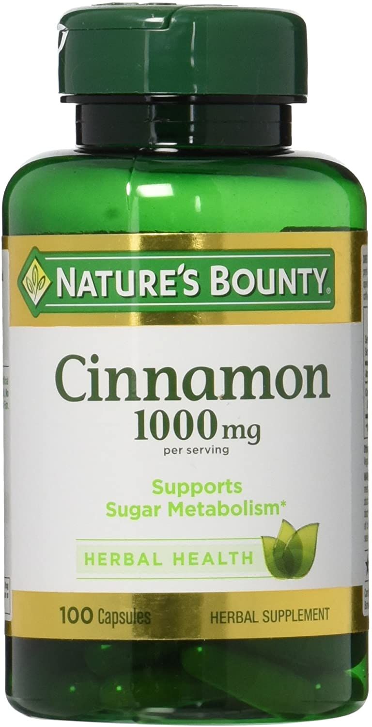 Nature's Bounty Cinnamon 肉桂 + 鉻,1000mg,60 粒