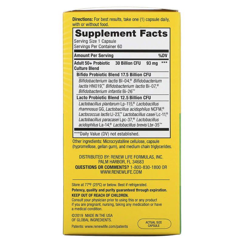 *Renew Life, Adult 50+ Probiotic, 30 Billion CFU, 60 Vegetarian Capsules