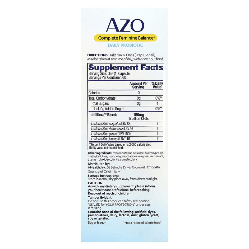 *Azo, Complete Feminine Balance®, Daily Probiotic, 60 Capsules