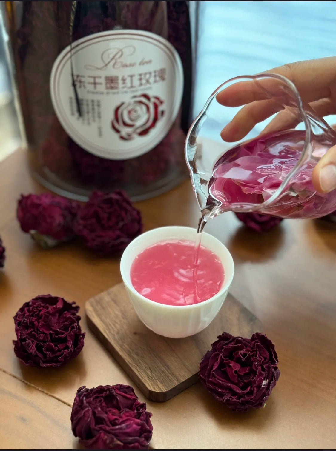 【精選】雲南玉龍雪山有機種植墨紅玫瑰(凍乾)10朵