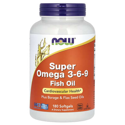 NOW Foods, 超級 Omega 3-6-9,180 粒軟凝膠