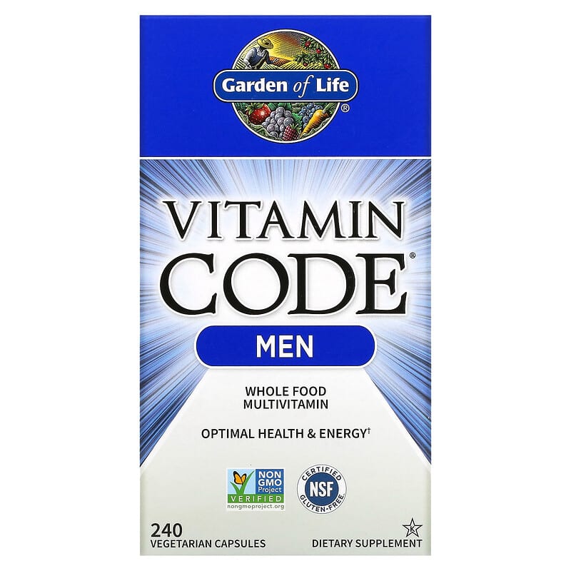 *Garden of Life, Vitamin Code,MEN Multi Vitamin男性全食多維生素,240粒素食膠囊