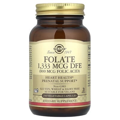 Solgar, Folate, 1,333 mcg DFE, 250 Vegetable Capsules