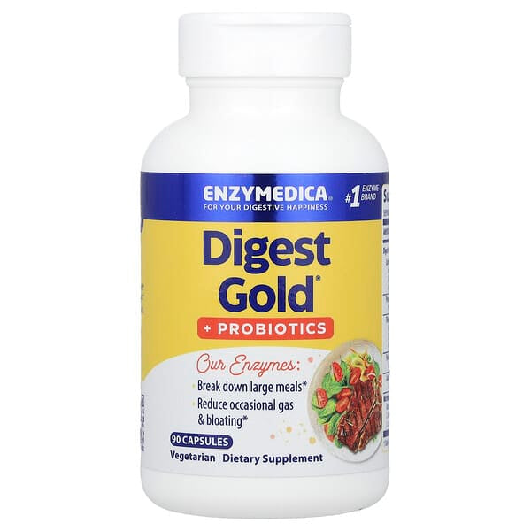 Enzymedica, Digest Gold,+益生菌,90 粒膠囊
