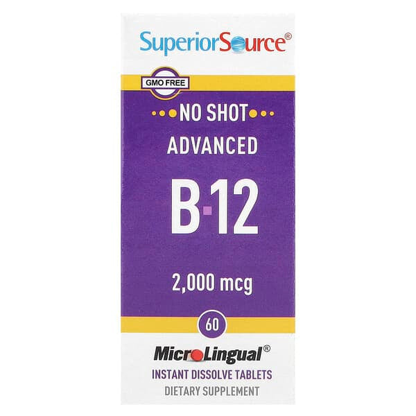 Superior Source, 高級 B-12,2000 微克,60 片 Microlingual® 速溶片