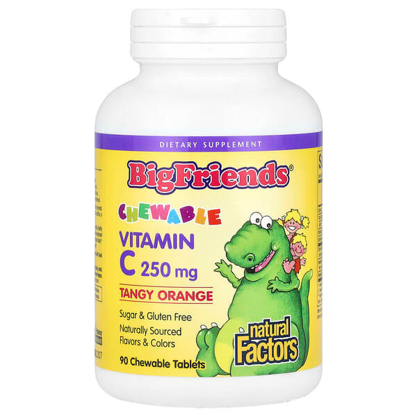 Natural Factors, 大朋友,維生素 C 咀嚼片,酸橙味,250 毫克,90 片