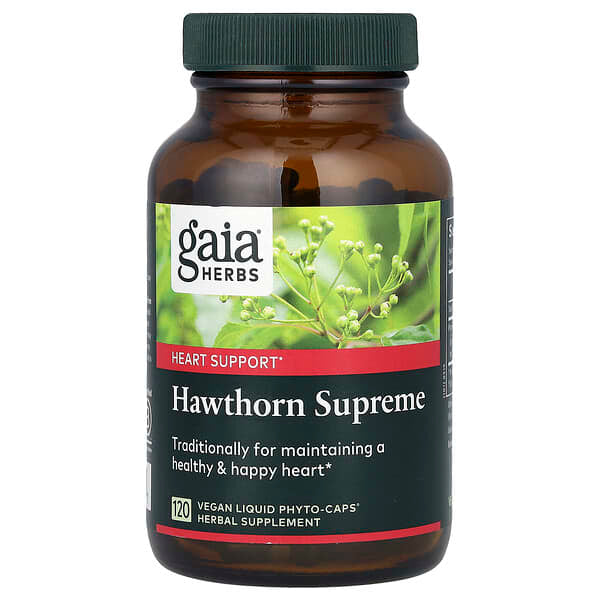 Gaia Herbs, Hawthorn Supreme, 500 mg, 120 Vegan Liquid Phyto-Caps