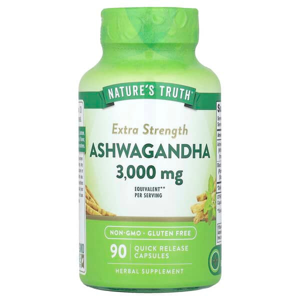 Nature's Truth, Ashwagandha, Extra Strength, 3,000 mg, 90 Quick Release Capsules (1,500 mg per Capsule)