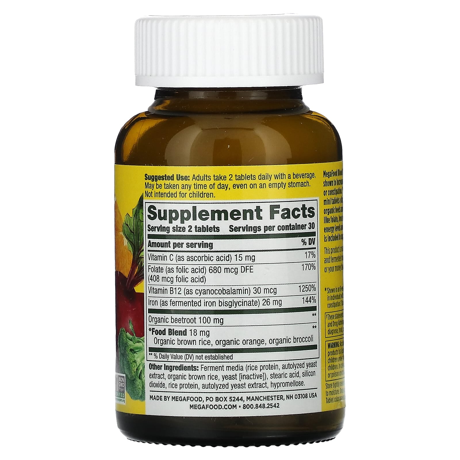 MegaFood, Blood Builder 迷你含鐵營養片,60 片裝