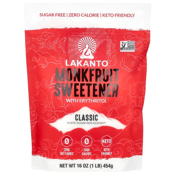 *Lakanto, Monkfruit Sweetener with Erythritol, Classic, 16 oz (454 g)