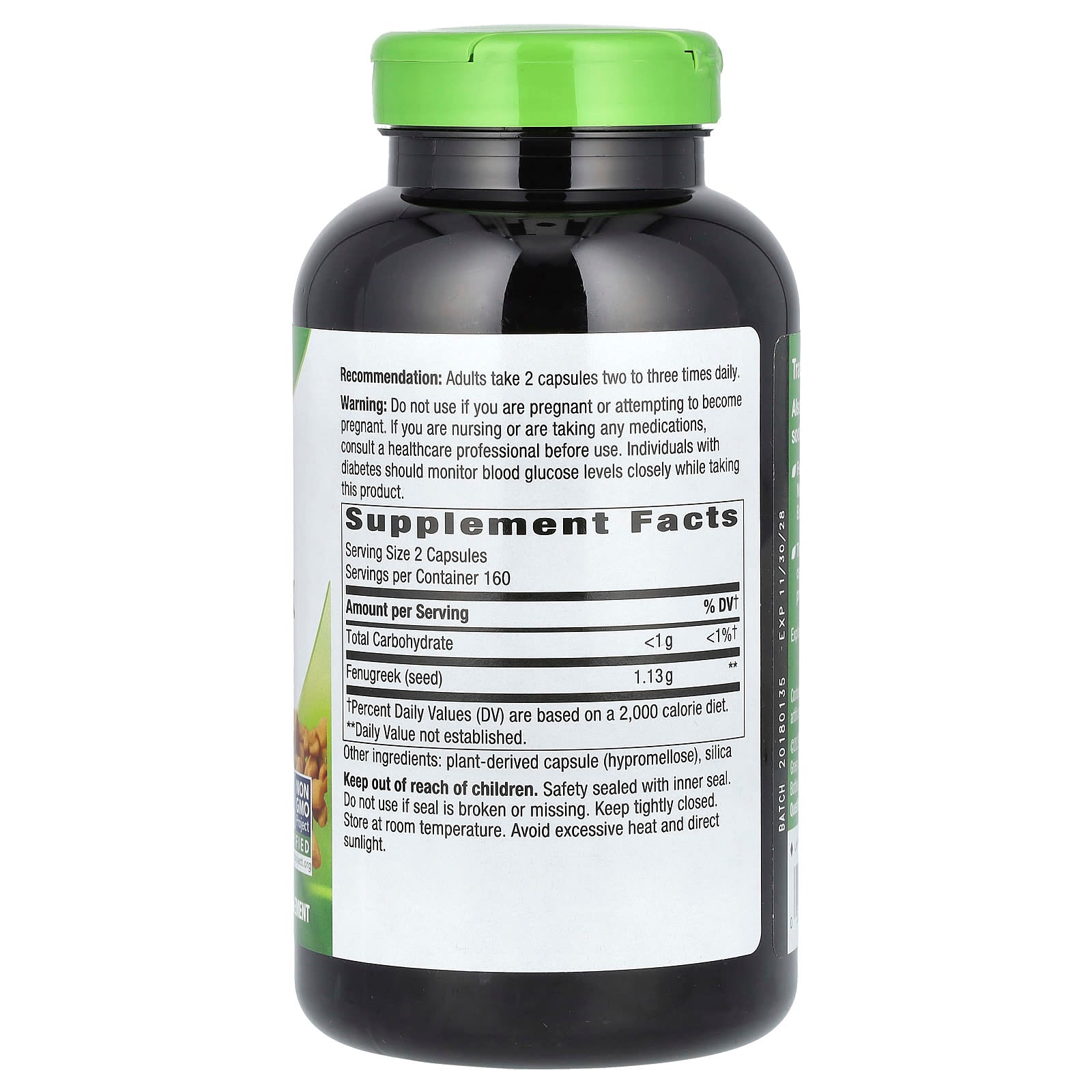 Nature's Way, 胡蘆巴籽,1130 毫克,320 粒素食膠囊(每粒 565 毫克)