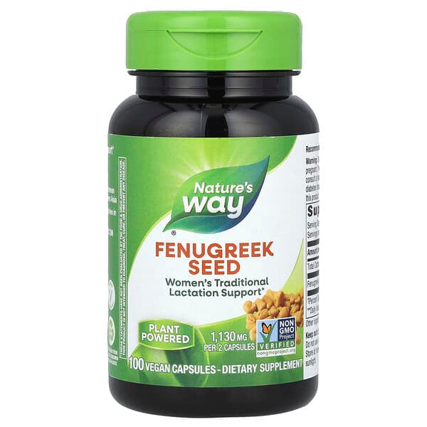 Nature's Way, Fenugreek Seed, 1,130 mg, 100 Vegan Capsules (565 mg per Capsule)