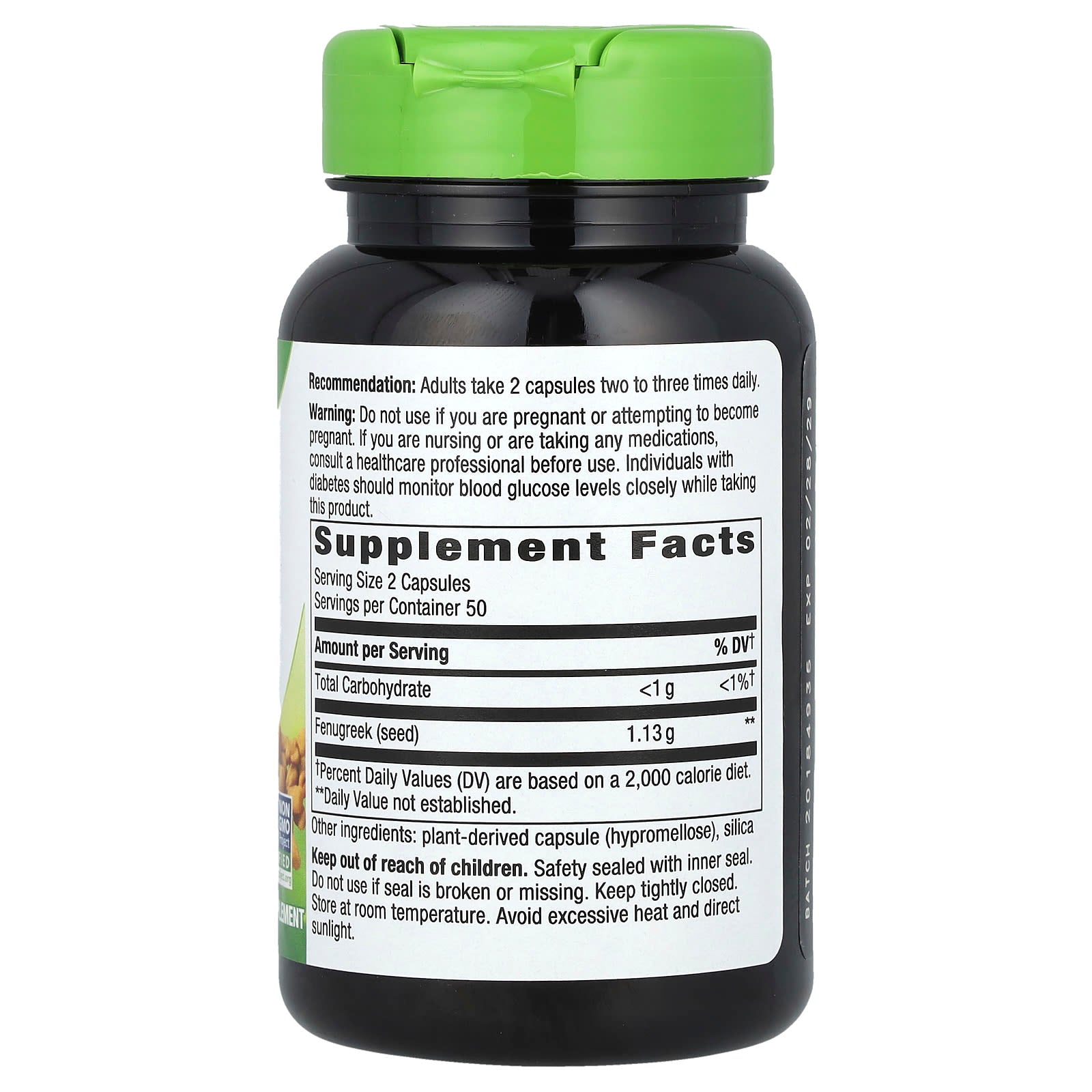 Nature's Way, Fenugreek Seed, 1,130 mg, 100 Vegan Capsules (565 mg per Capsule)