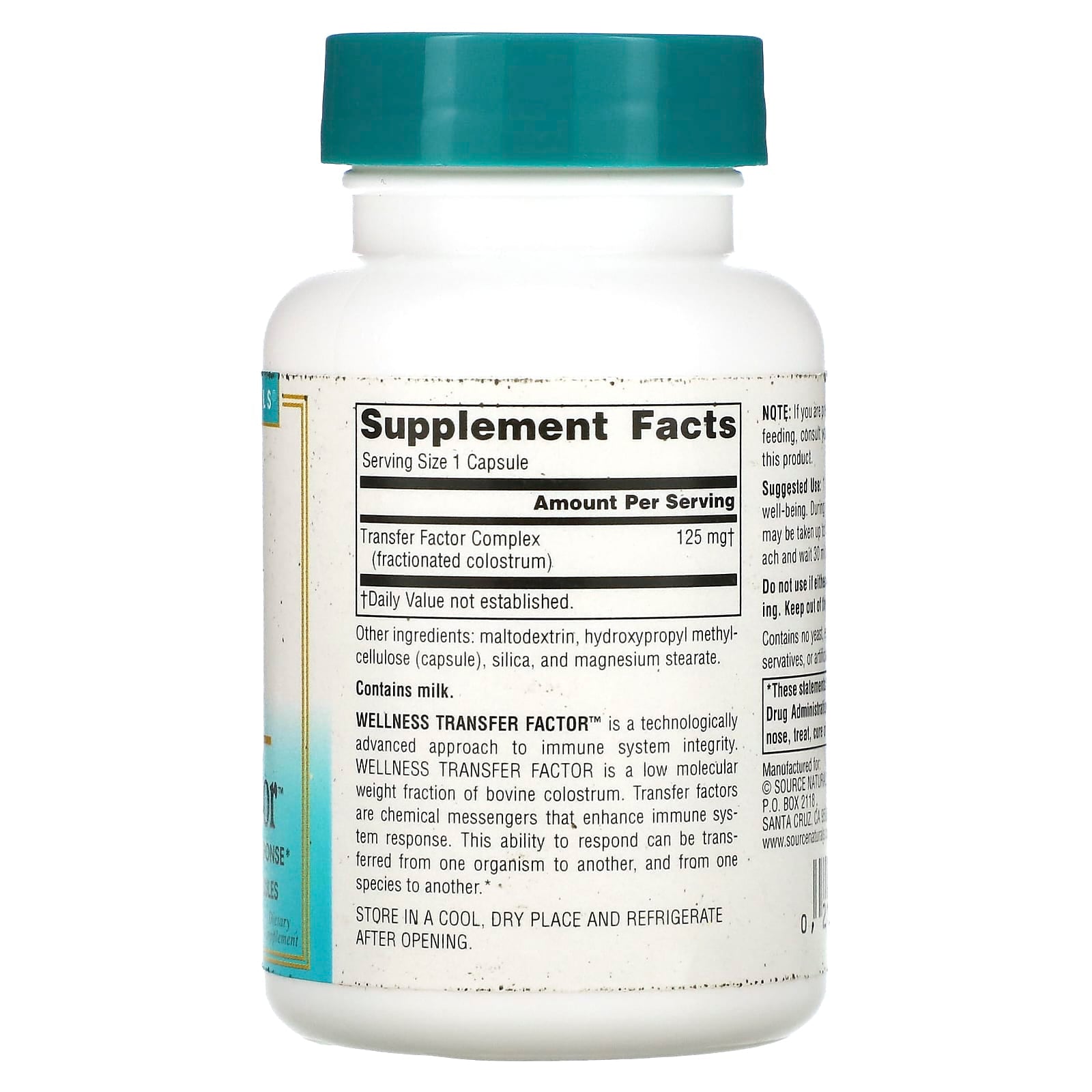 Source Naturals, Transfer Factor 健康轉移因數,125 毫克,60 粒素食膠囊