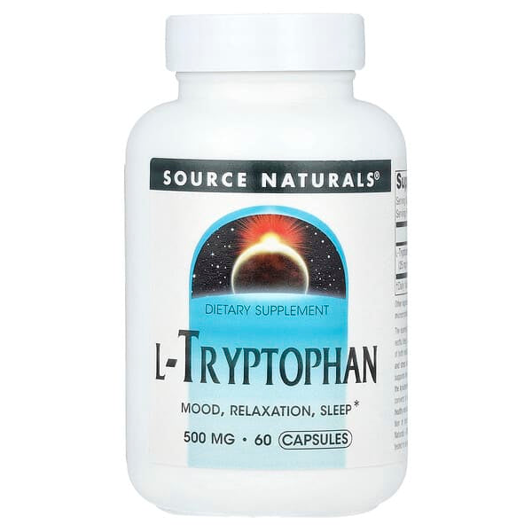 Source Naturals, L-Tryptophan, 500 mg, 60 Capsules