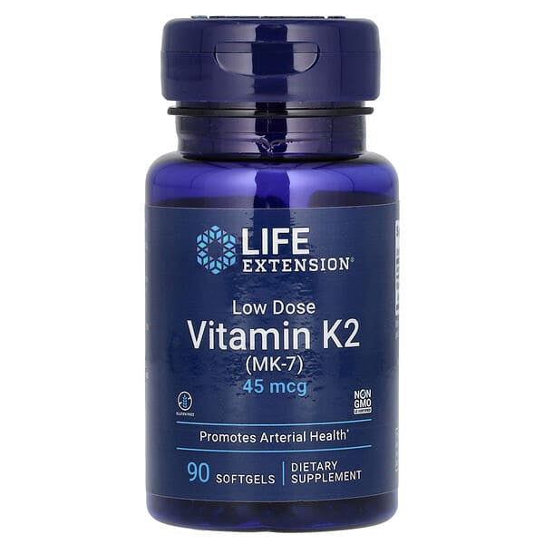 Life Extension, 低劑量維生素K2(MK-7),45微克,90粒軟膠囊