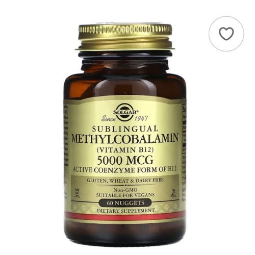 *Solgar, 舌下含服甲鈷維生素(維生素B12),5,000微克,60塊