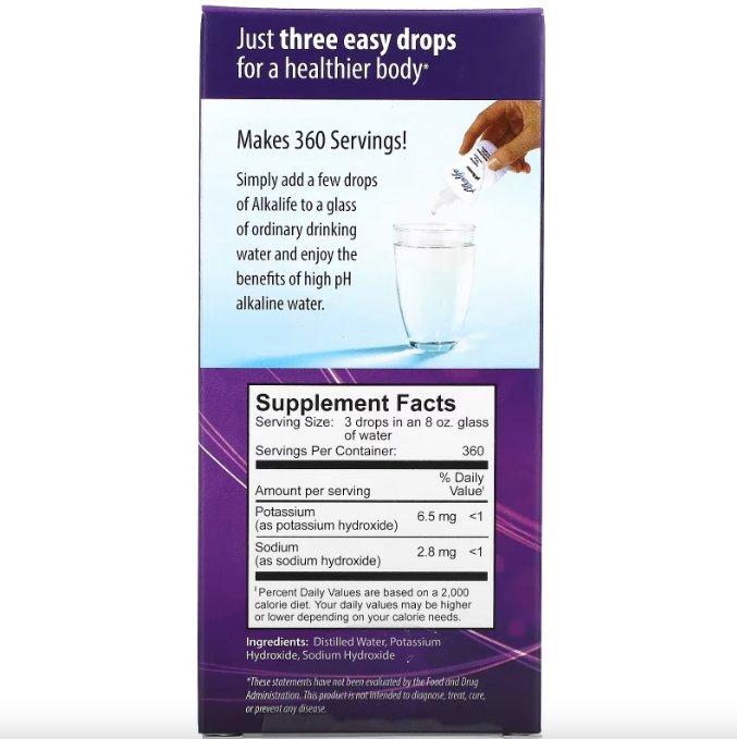 Alkalife, 含必需礦物質和電解質的 pH 加強劑,1.25 液量盎司(37 毫升) - Alkalife - 水合與電解質 - FCbanana.com