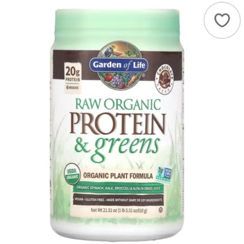*Garden of Life, RAW Organic Protein & Greens, Chocolate Cacao, 21.51 oz (610 g)