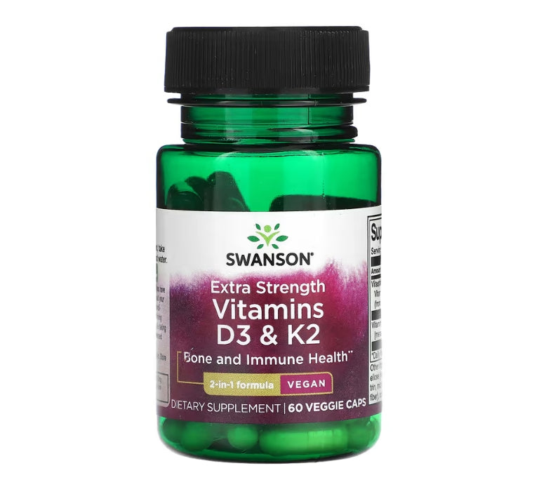 FREE Swanson, Vitamins D3 & K2, Extra Strength, 60 Veggie Caps