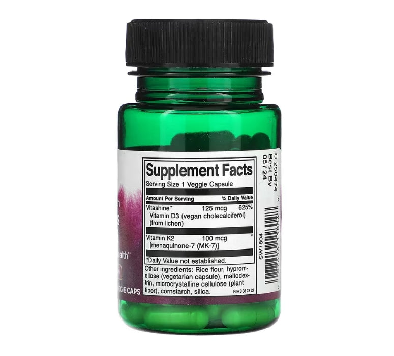 FREE Swanson, Vitamins D3 & K2, Extra Strength, 60 Veggie Caps