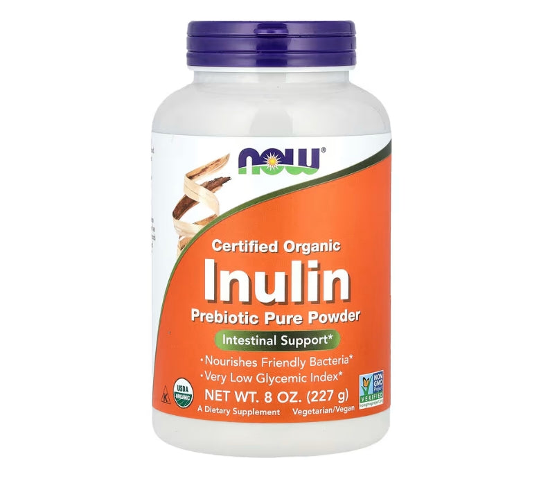 NOW Foods, Certified Organic Inulin, Prebiotic Pure Powder, 8 oz (227