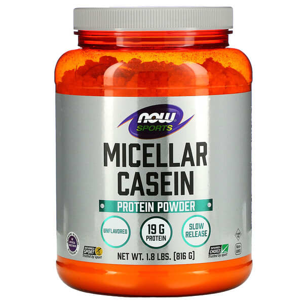 NOW Foods, Sports, Micellar Casein Protein Powder, Unflavored, 1.8 lbs