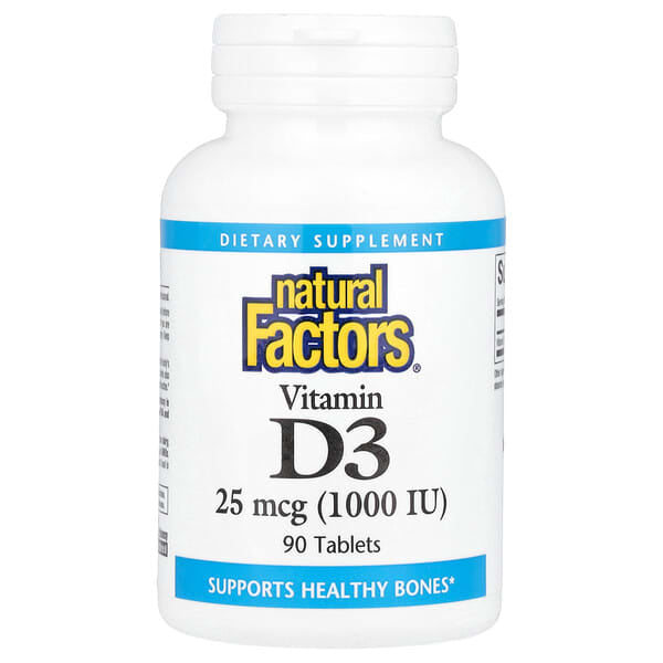 Home All products Natural Factors, Vitamin D3, 25 mcg